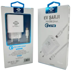 27W PD + TYPE-C İphone Hızlı Şarj Aleti Arbaks ARB-015-L