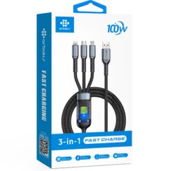 3’ü 1 Arada 100W Hızlı Şarj Kablosu Arbaks ARB-125