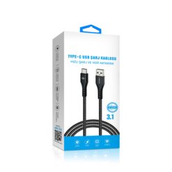 ARBAKS ARB-056 USB to Type-C 3.1A hızlı şarj ve veri aktarım kablosu