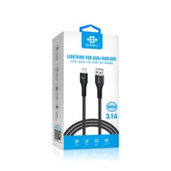 ARBAKS ARB-057 USB to Lightning 3.1A örgülü şarj ve veri kablosu